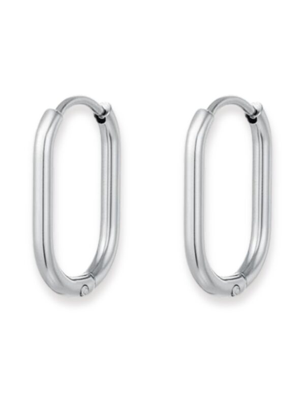 Oorbellen Oval Hoop Zilver
